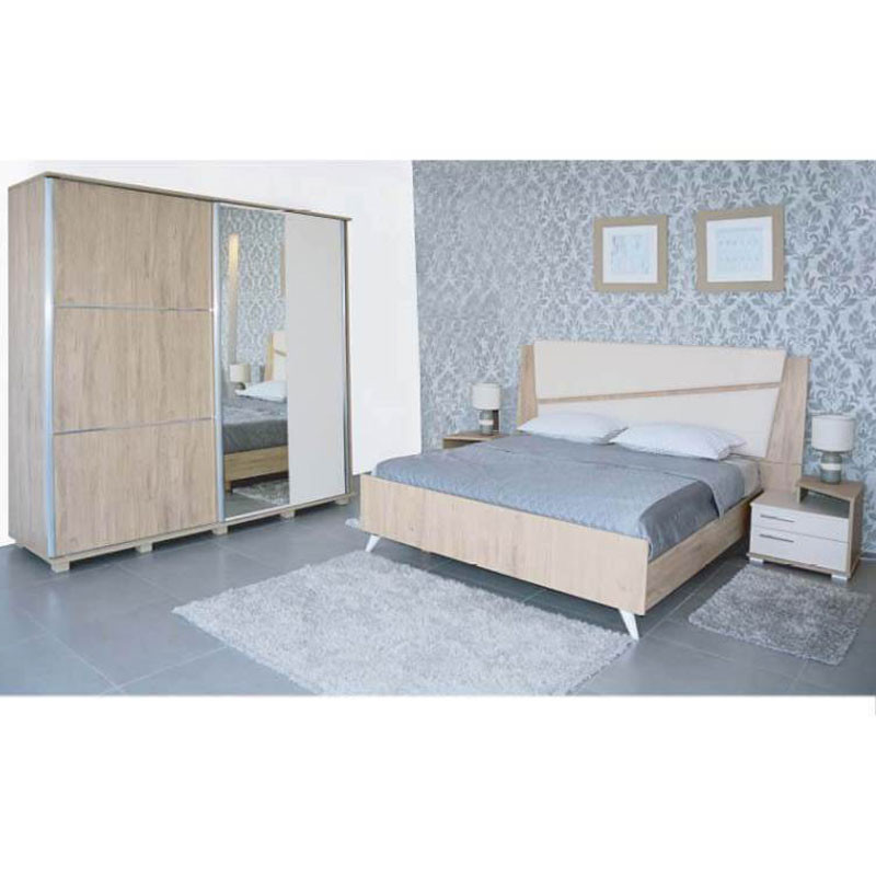Chambre Adulte AMBIANCE 190x160cm 2 Portes - Denver / Beige