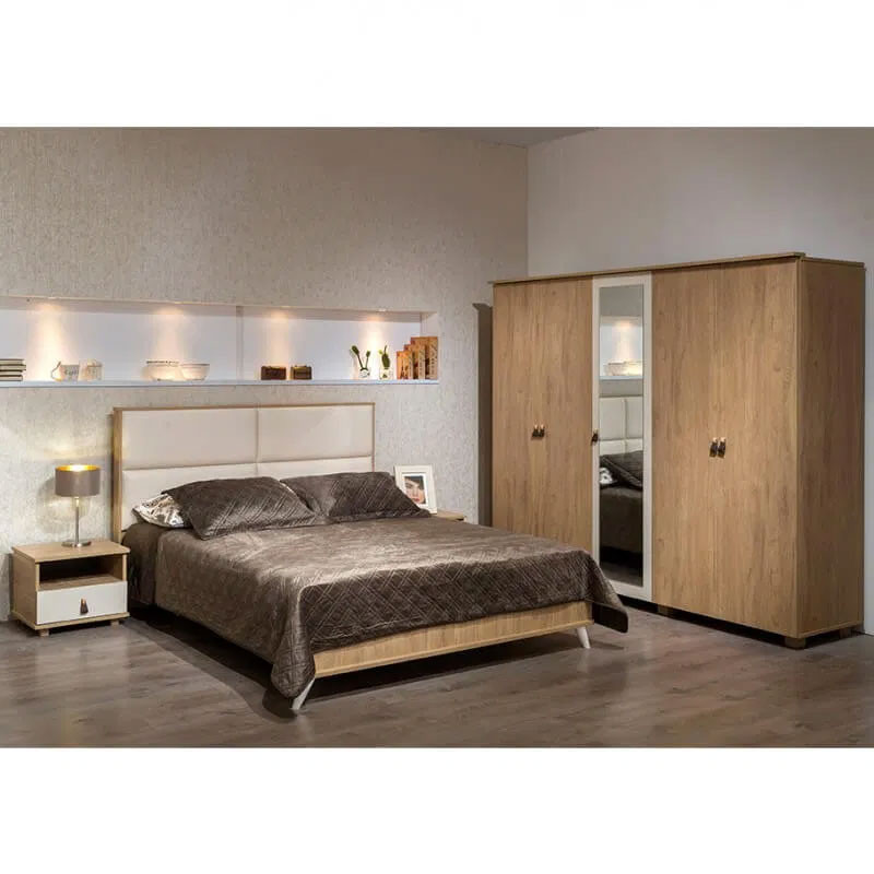 Chambre Adulte DETENTE 190x160cm 5 Portes - Denver / Beige