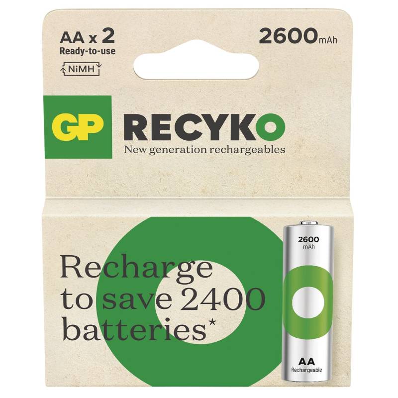 2 x Pile Rechargeables GP 1.2V 2600mAh