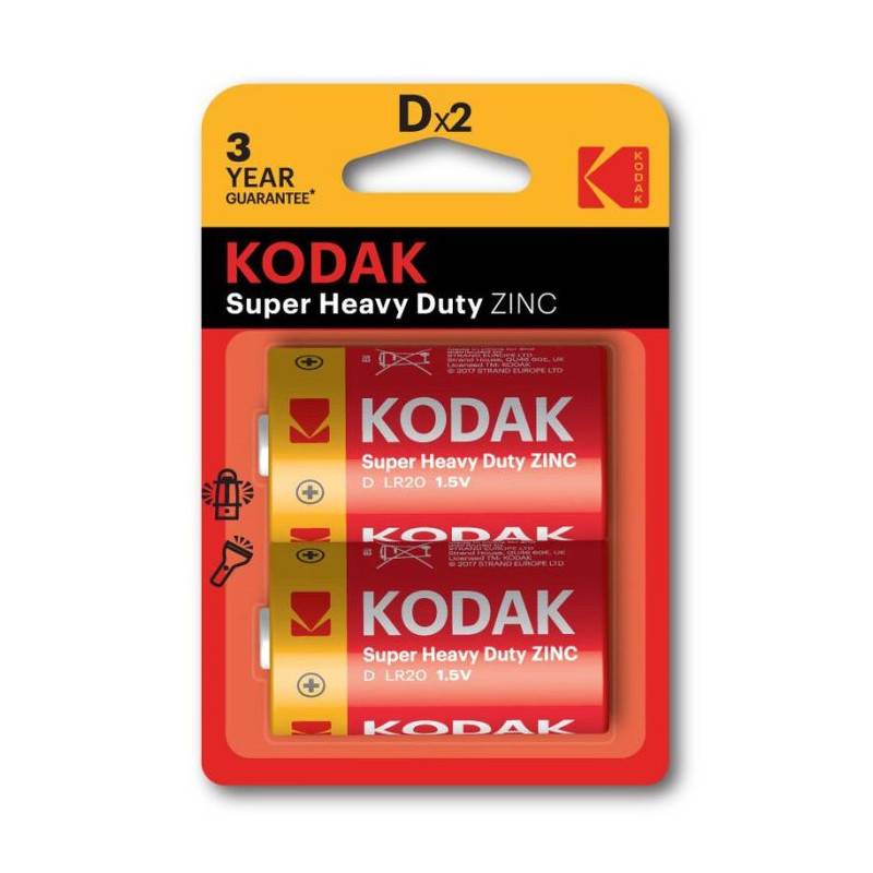 2 x Piles KODAK R20 Super Heavy Duty Zinc