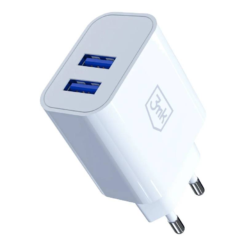 Adaptateur De Charge 3MK 20W 10W 2x USB-A - Blanc - 3MK