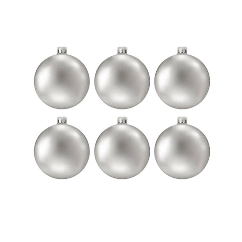 6 Boules de Décoration Pour Sapin - Argent