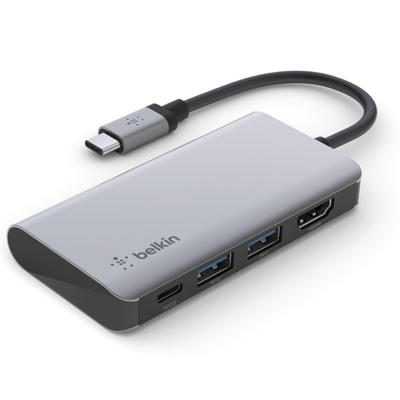 Adaptateur BELKIN Multiport USB-C 4-en-1 - Silver