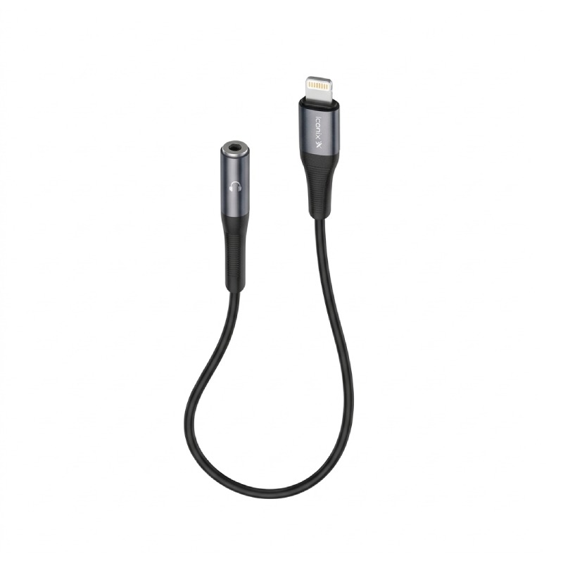 Adaptateur IPhone ICONIX AX2212 Audio Lightning vers auxiliaire 3,5 mm - Noir - Apple