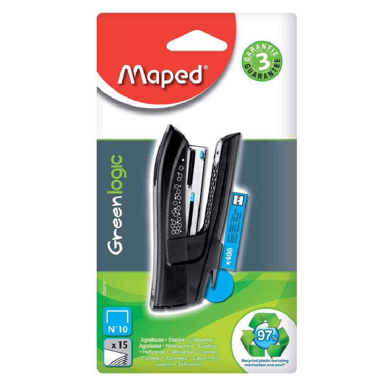Agrafeuse MAPED Greenlogic Pocket N°10 Blister + 400 Agrafe