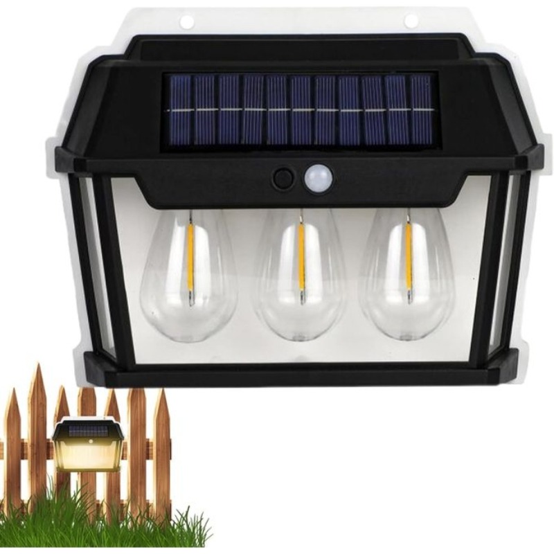 Applique Murale avec Trois Lampes Solaire et Détecteur De Mouvement - G-917