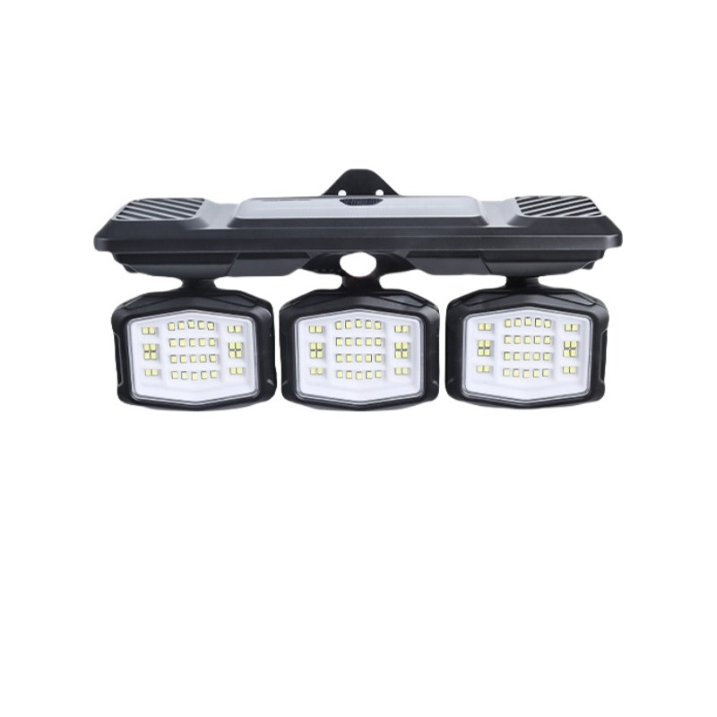 Applique Murale Solaire 3 Lampe 38W COB Détecteur et Rechargeable - YX670L-3