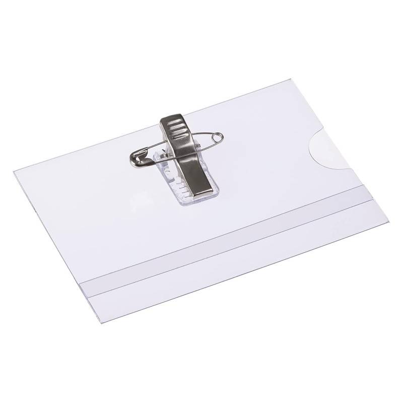 Badge MOSPAS a Pince Souple 9 x 5.6 cm - Transparente - MOSPAS
