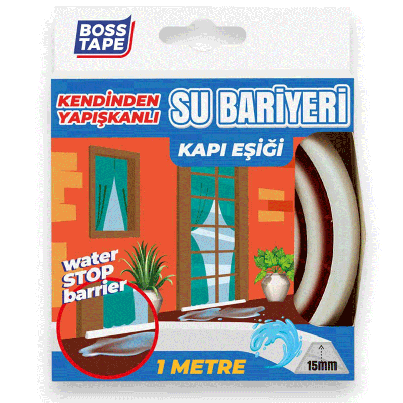 Bandes De Blocage d'eau BOSS TAPE Auto-adhésives Seuil de porte 1 mètre - Blanc