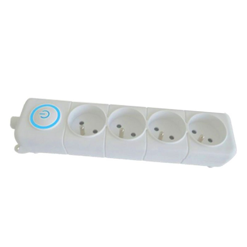 Bloc Multiprise SOMEF 4 Modules Avec Bouton poussoir 1.4 M - Blanc