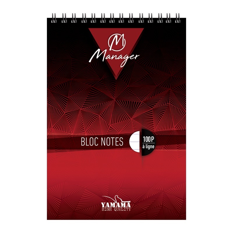 Bloc Note Manager YAMAMA Wiro 50 Feuilles à lignes - YAMAMA
