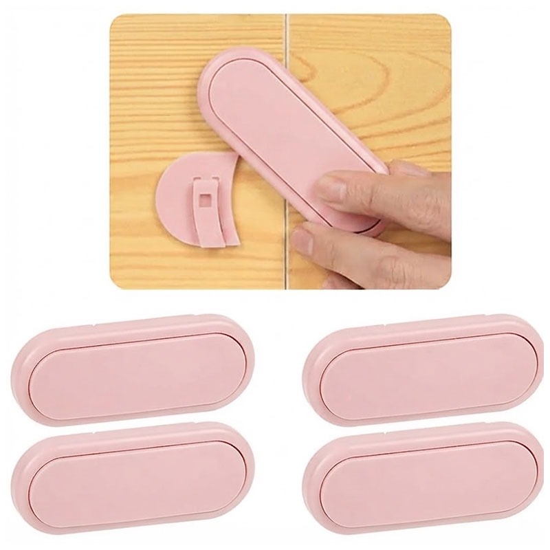 Set de 4 Verrous de Sécurité Multifonctions pour Bébé - Rose
