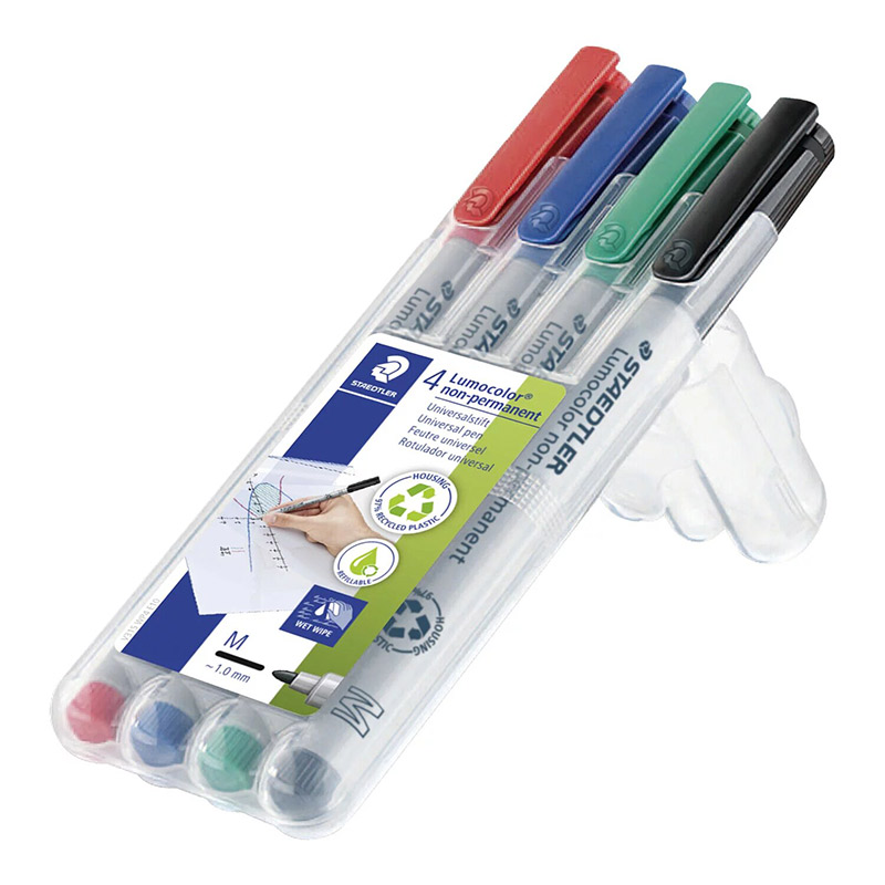 Boîte de 4 Stylos STAEDTLER Lumocolor non-permanent universal M - STAEDTLER