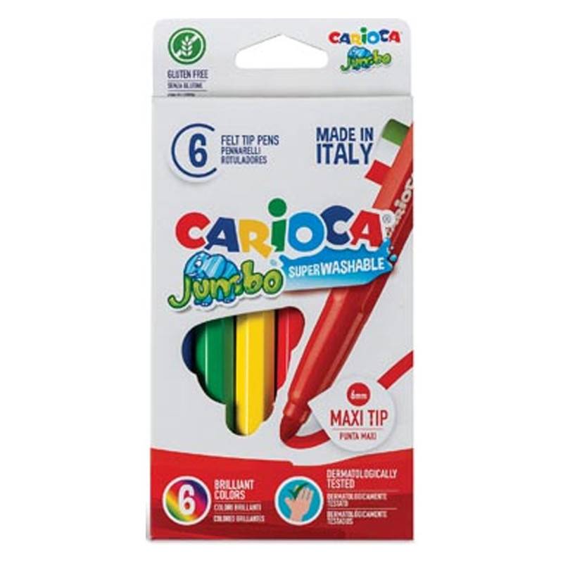 Boite de 6 Feutre CARIOCA Jumbo - 40568 - CARIOCA
