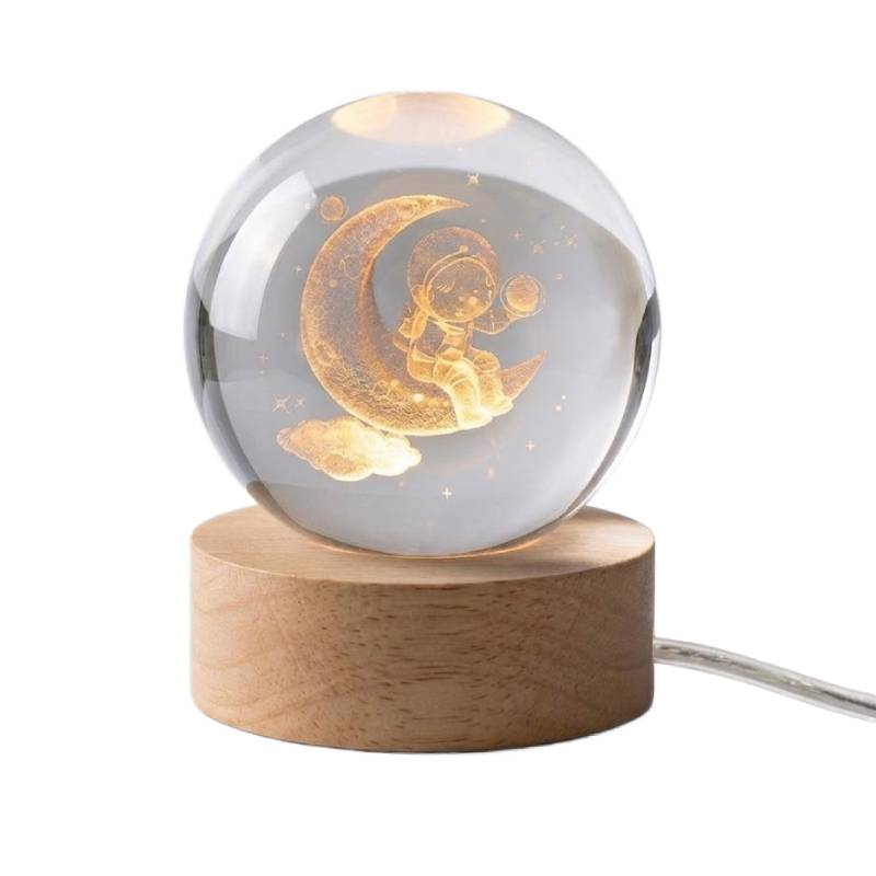 Boule Décorative Rotative Enfant de la Lune en Cristal
