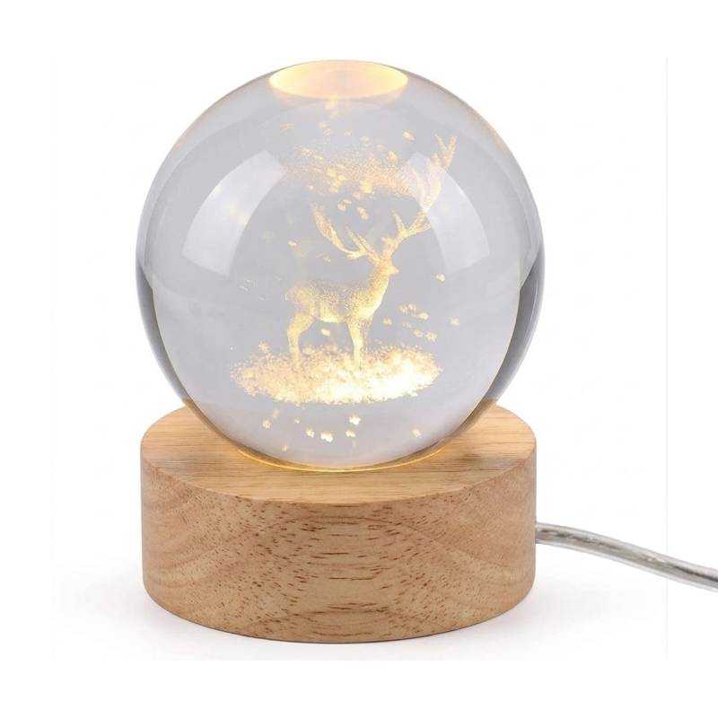 Boule Décorative Rotative Gazelle en Cristal