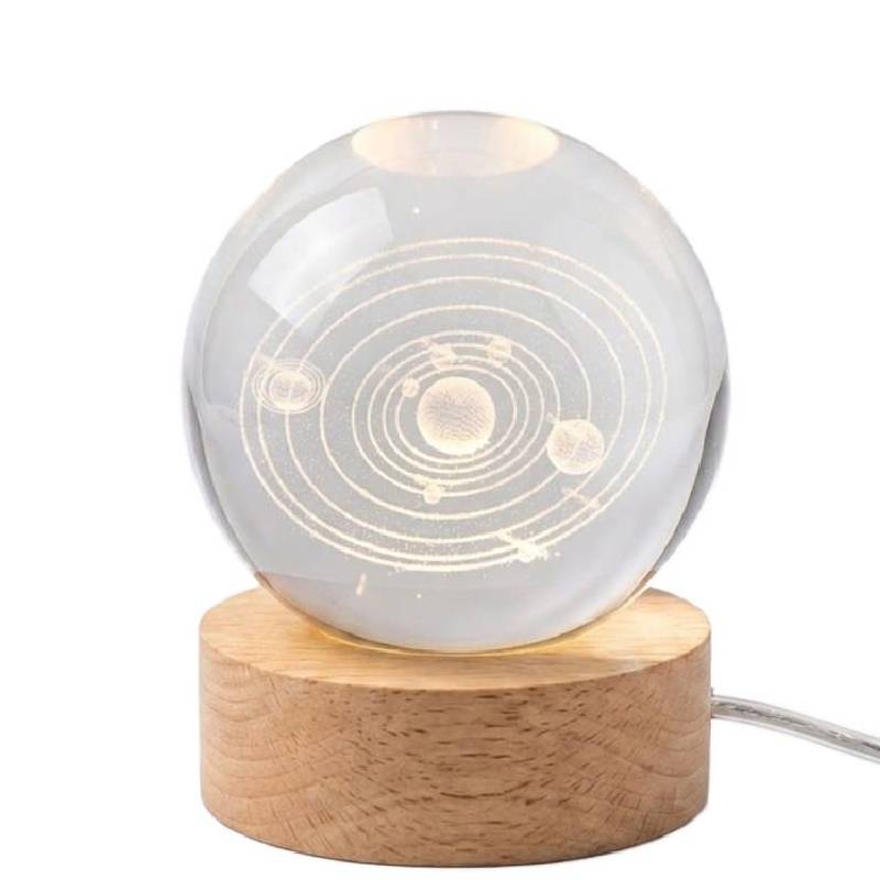 Boule Décorative Rotative Globe Terrestre en Cristal Transparent