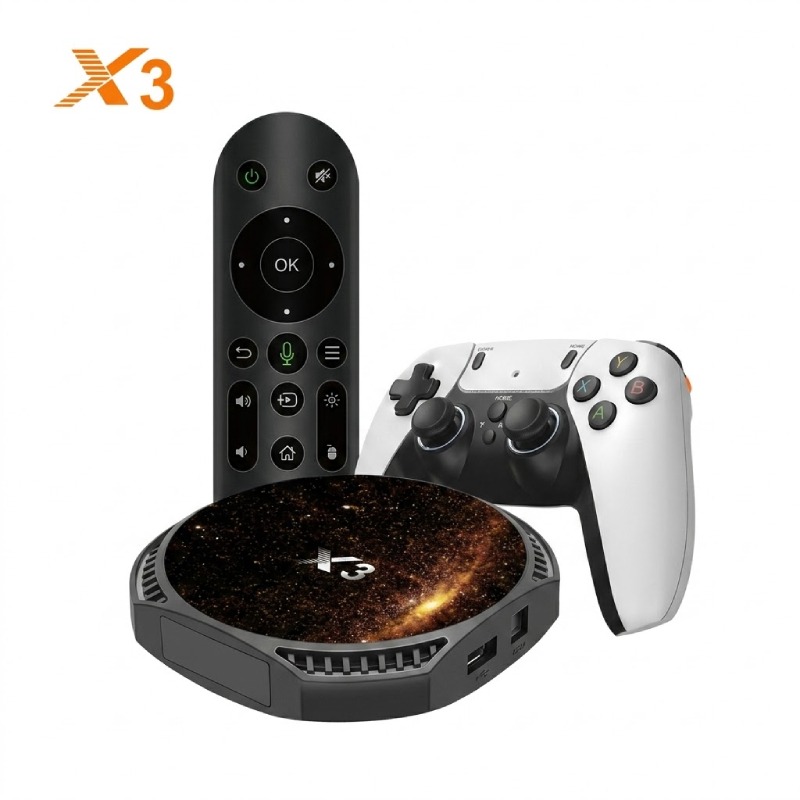 Box Android TV X3 8K + Console De Jeux Avec 2 Manettes