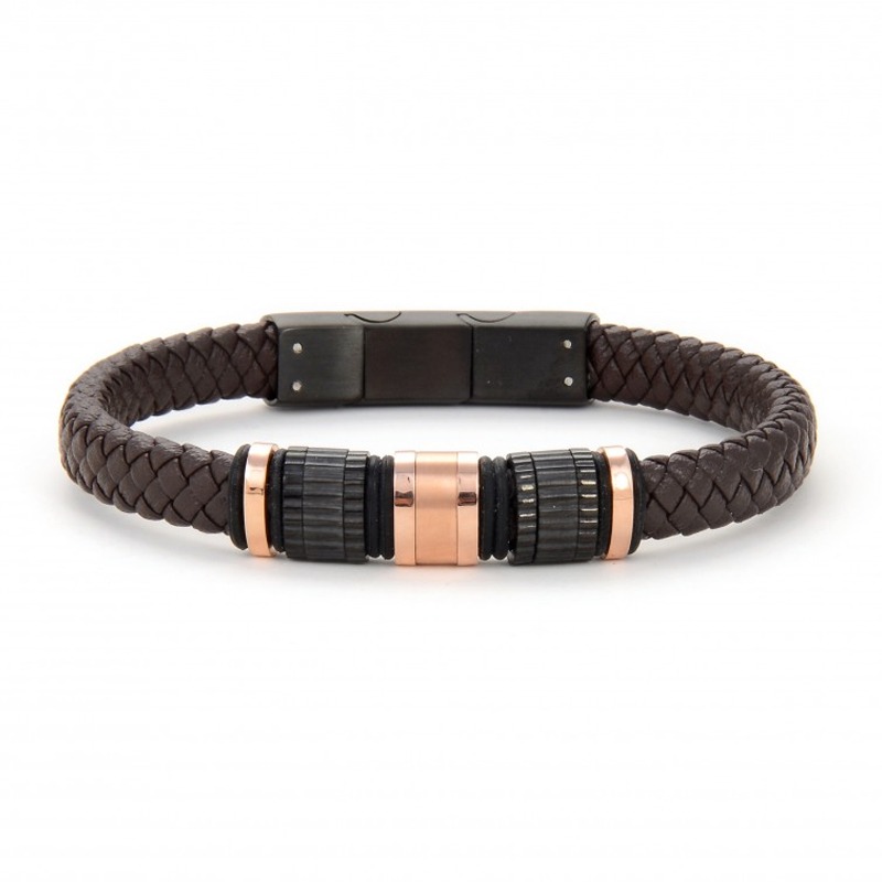 Bracelet Homme DANIEL KLEIN - Marron & Rose Gold (DKJ-6-2105-4)