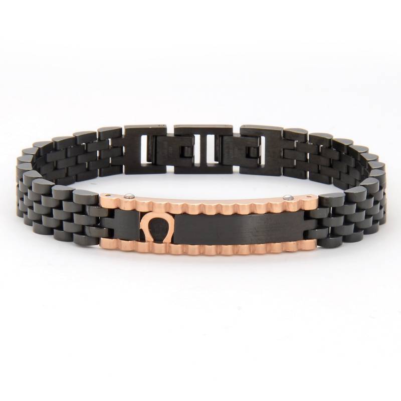 Bracelet Homme POLO SANTA BARBARA - Noir & Rose Gold
