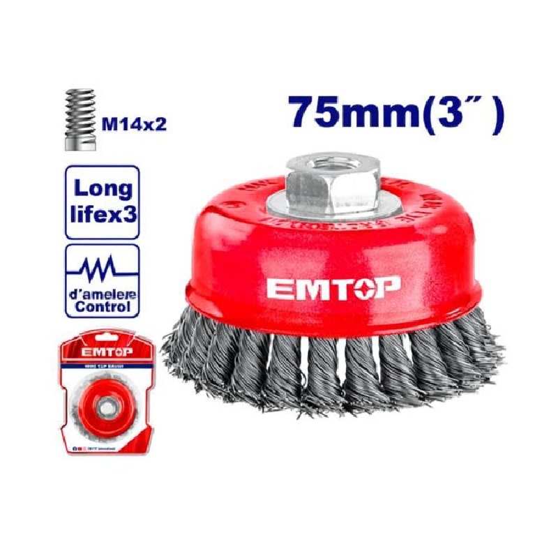 Brosse metalique EMTOP 75mm rpm12500r EWCB20755