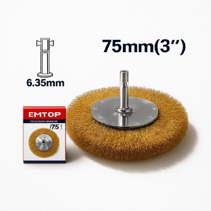 Brosse metalique EMTOP circulaire a tige EWCB40751
