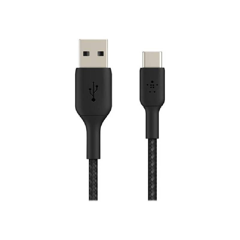 Câble Belkin BoostCharge USB-A vers USB-C Tressé 1M - Noir - BELKIN