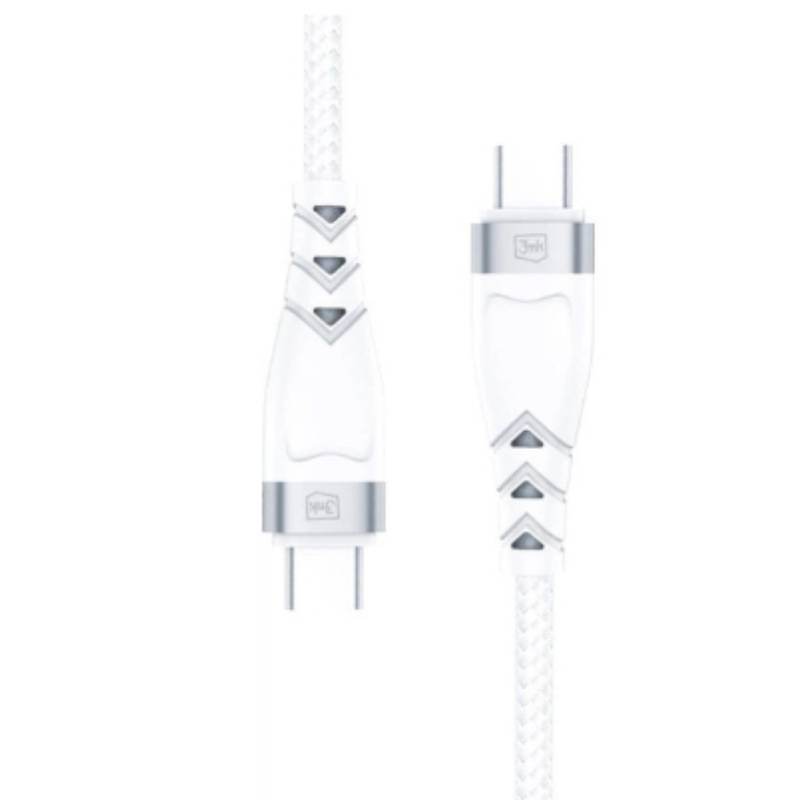 Câble de charge 3MK USB-C vers USB-C 1m - Blanc - 3MK