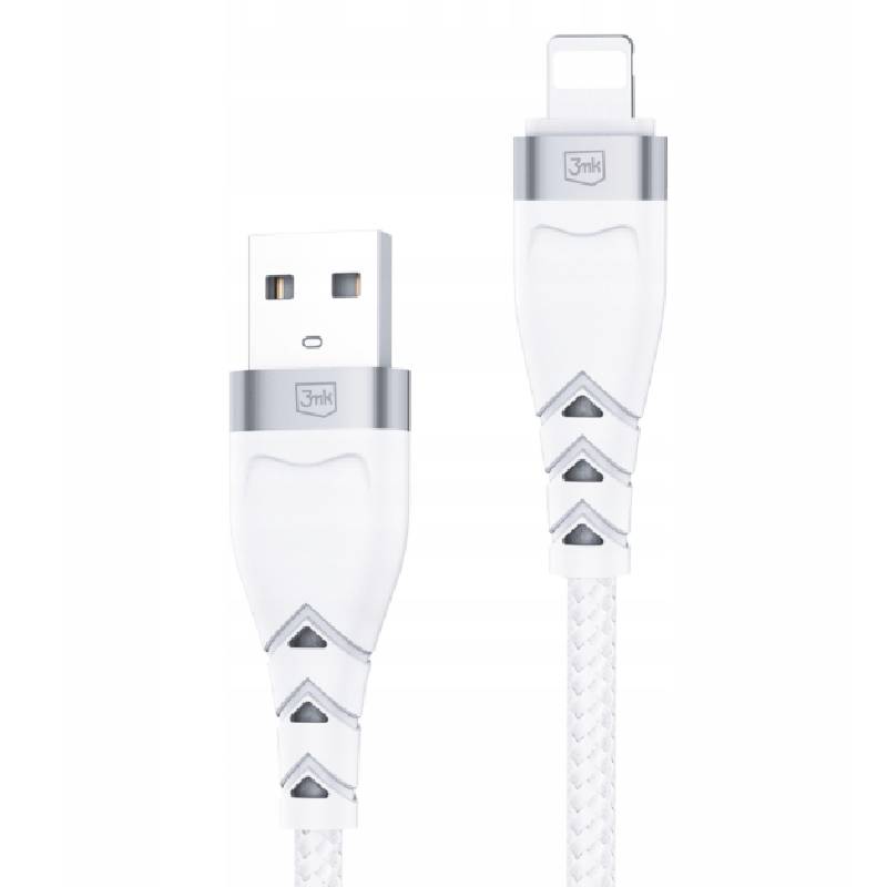 Câble de Charge 3MK USB-A vers Lightning 2,4A - Blanc - 3MK