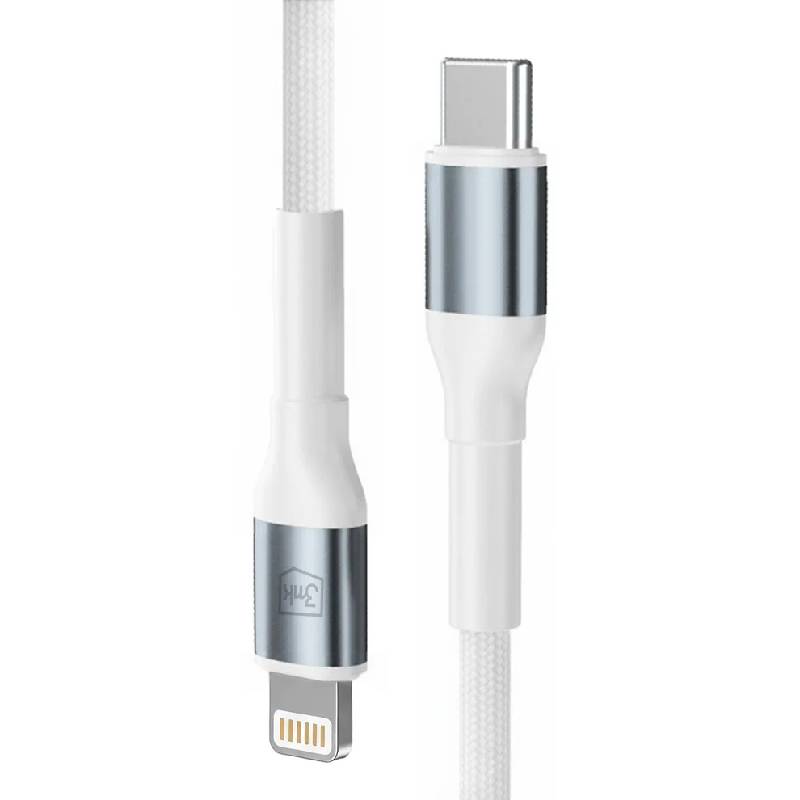 Câble de Charge 3MK 27W USB-C vers Lightning - Blanc - 3MK