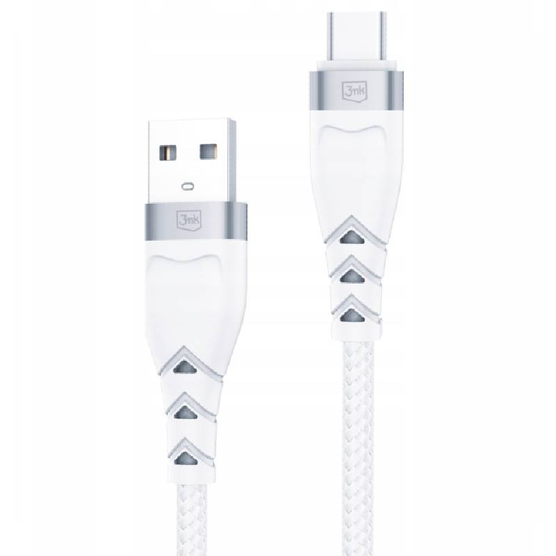 Câble de Charge 3mk USB-A vers USB-C 1M - Blanc - 3MK