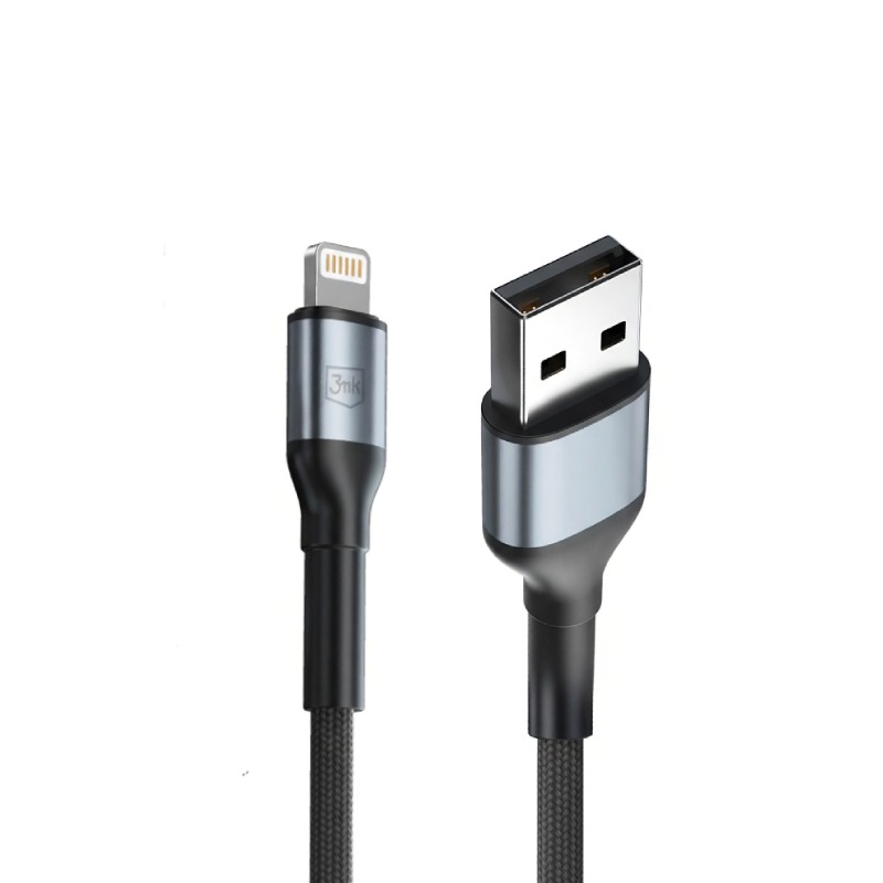 Câble de Charge 3MK USB-A Vers Lightning 1M/20W - Blanc