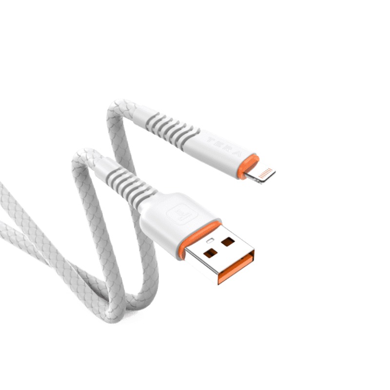 Câble De Charge imprimé en PVC TERA type A vers Lighting - Blanc