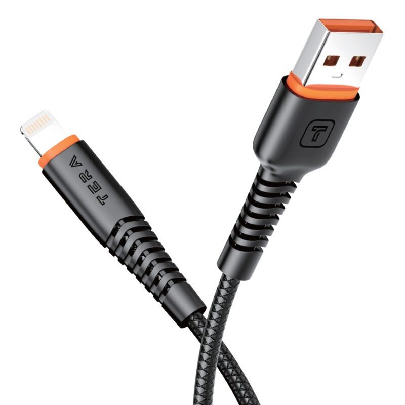 Câble De Charge imprimé en PVC TERA type A vers Lighting - Noir