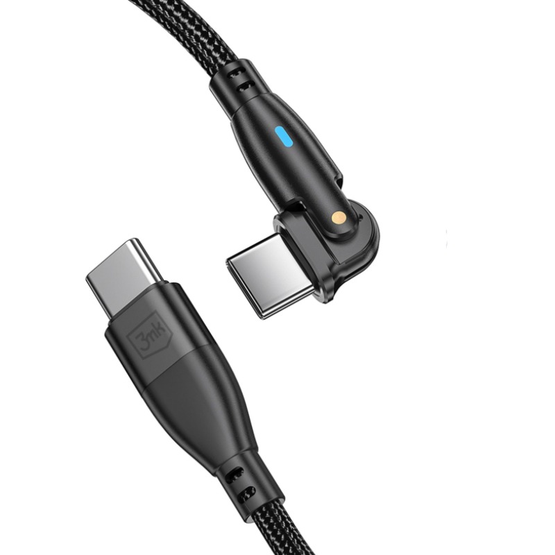 Câble de Charge Pivotant USB-C VERS USB-C 2M/60W - Noir