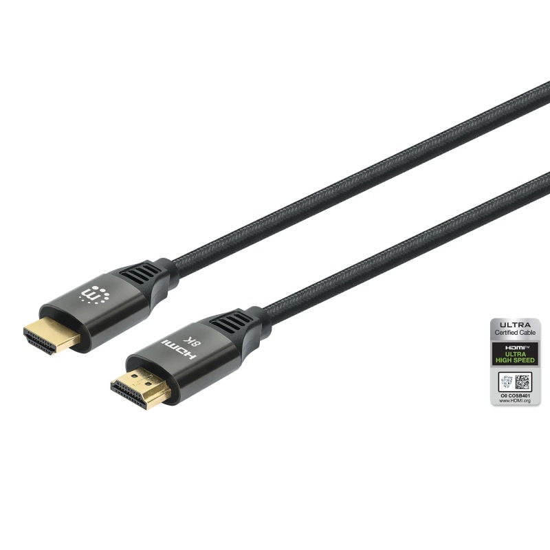 Câble HDMI Ultra Haut Débit 8K@60Hz M/M 2M Avec Ethernet - MANHATTAN