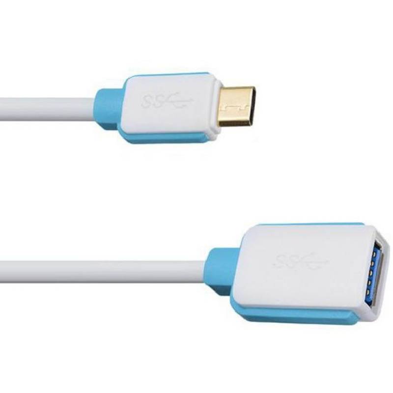 Câble OTG USB 3.0 Femelle Vers Type C Male 0.5m - Blanc