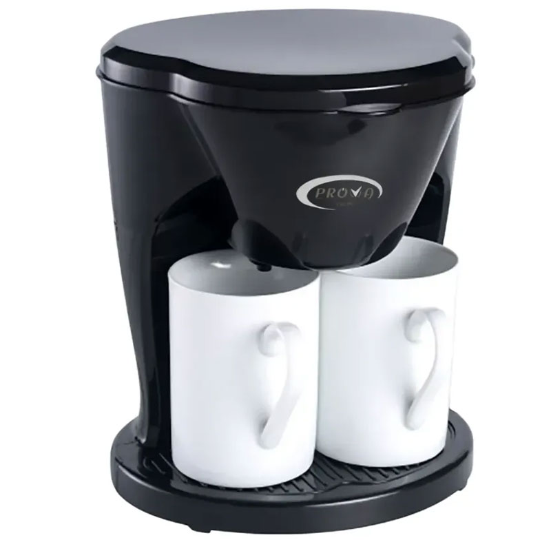 Cafetière à Filtre PROVA PE-808 Double Tasse 400W - Noir - PROVA