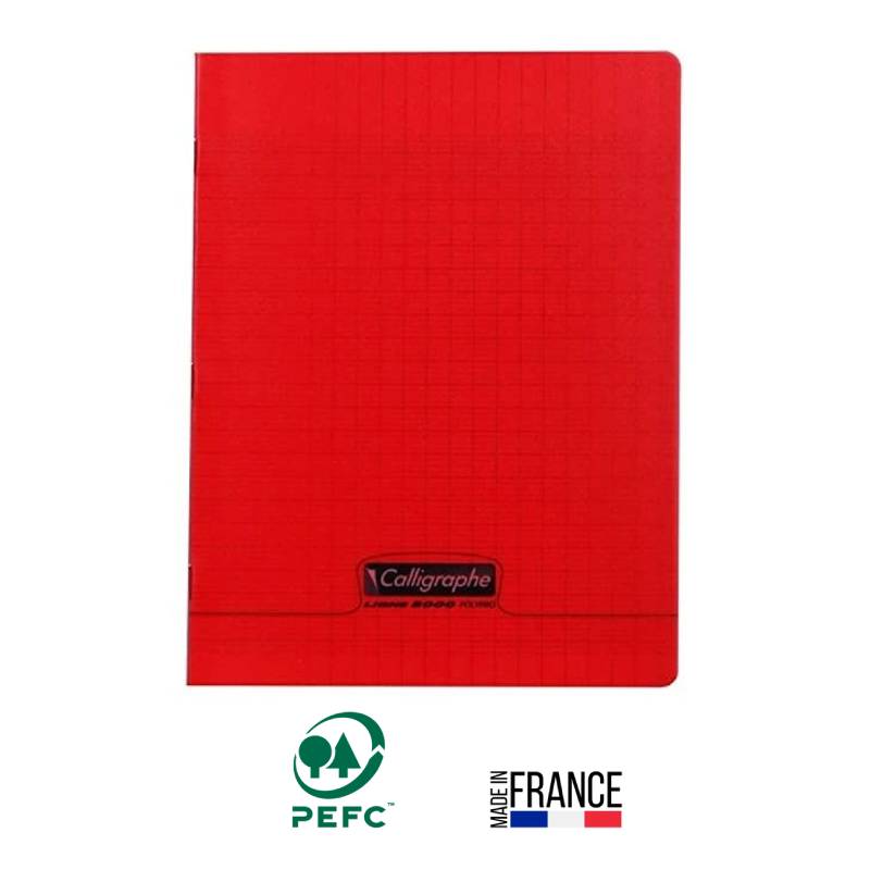 Cahier Piqûre CALLIGRAPHE 96 Pages Seyès 90gr 17x22 cm - Rouge