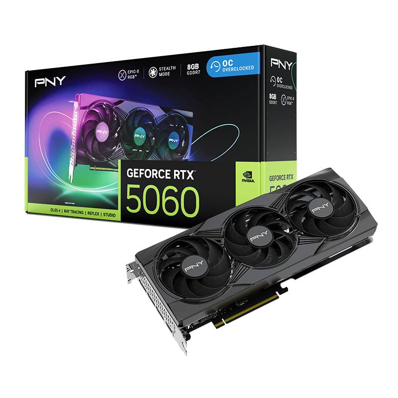 Carte Graphique PNY GeForce RTX 5060 8GB Triple Fan ARGB OC