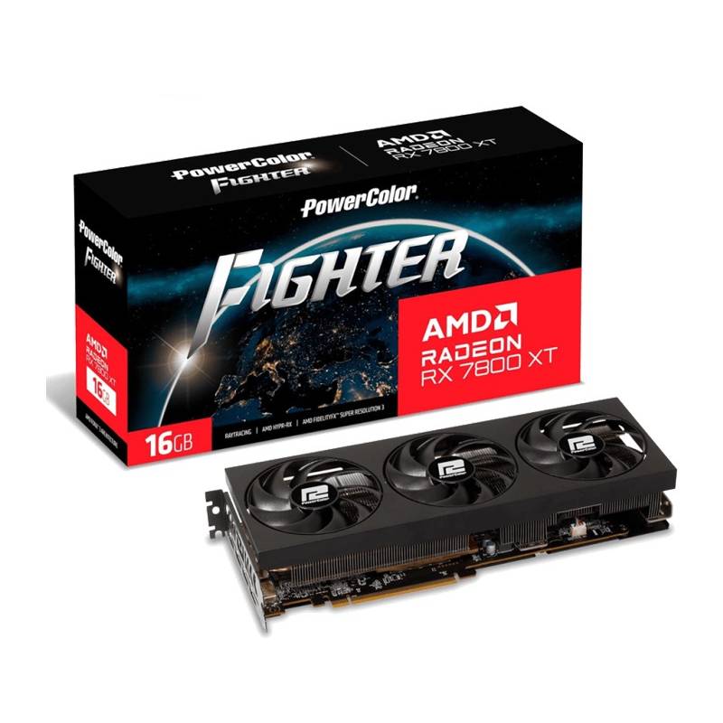 Carte Graphique POWERCOLOR AMD Radeon RX 7800XT Fighter 16Go 3X OC