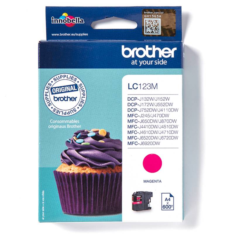 Cartouche Jet d'Encre d'origine BROTHER LC123M - Magenta - Brother