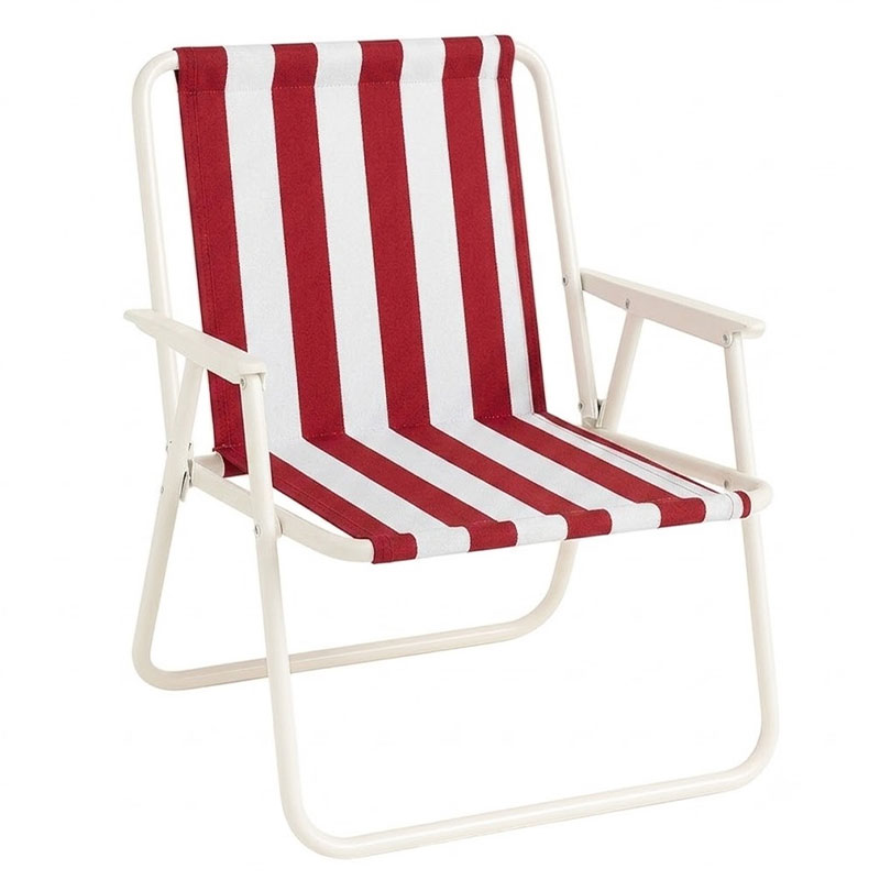 Chaise De Plage Avec Accoudoirs - Rouge