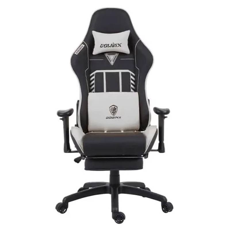Chaise Gaming Dowinx LS6670 Ajustable En Tissu Avec Accoudoirs - Blanc