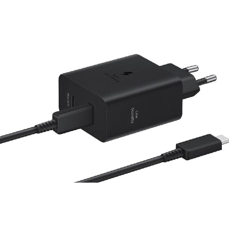 Chargeur 2 Ports USB-A & USB-C avec Câble Type-C 1.8M - Noir