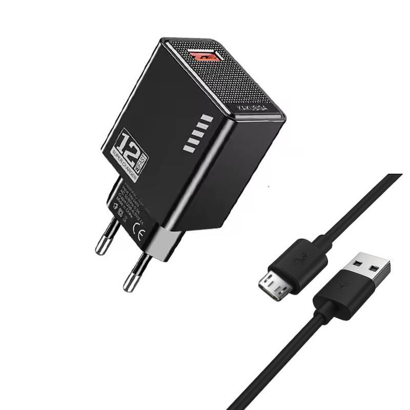 Chargeur KAKUSIGA Fast avec Cable USB-A vers Micro 1M - Noir - KAKUSIGA