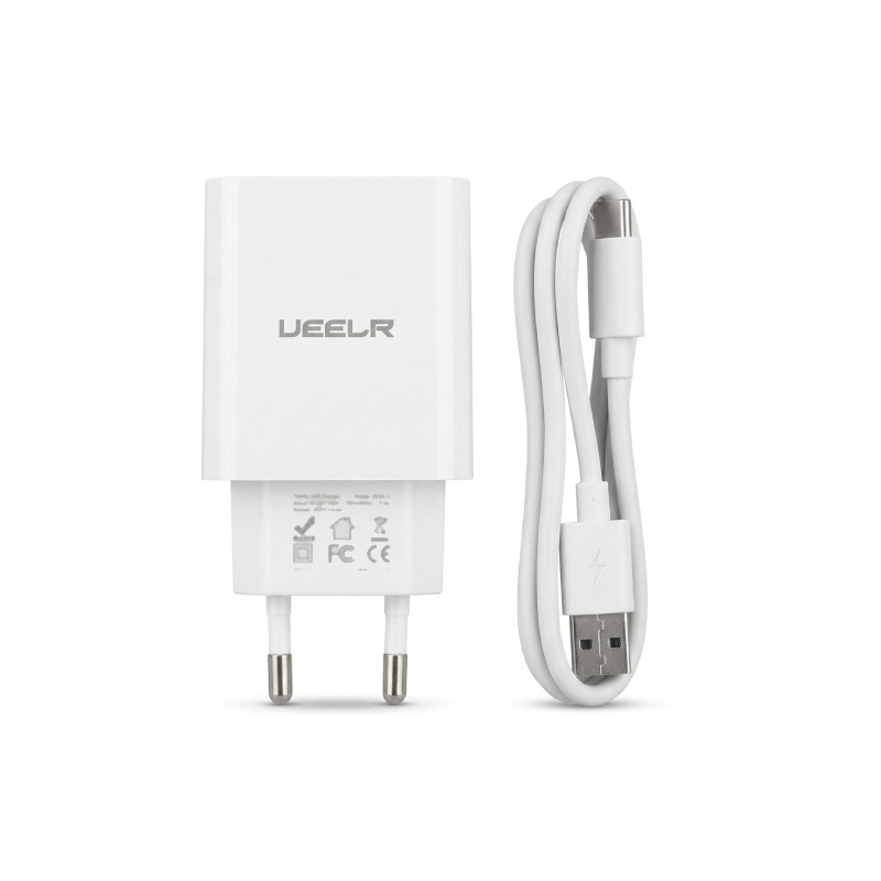 Chargeur Rapide UEELR DT10E Type-C 18W - Blanc