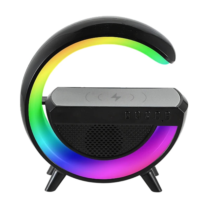 CHARGEUR SANS FIL LAMPE LED ET ENCEINTE INTELLIGENTE - Noir