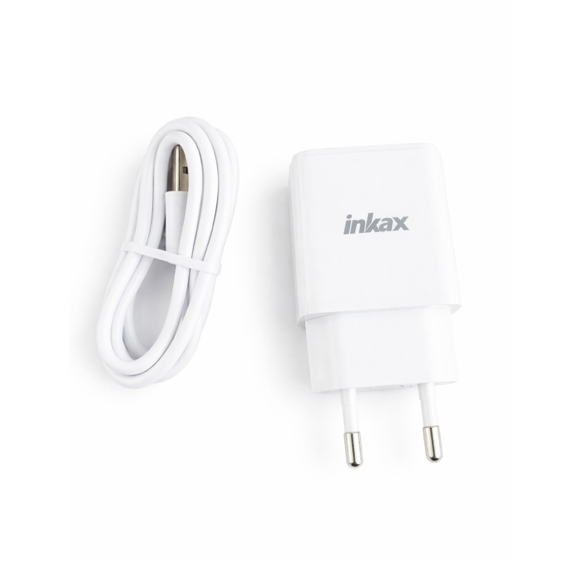 Chargeur Smartphone INKAX Avec Cable Type-C HC-06 2.1A - Blanc