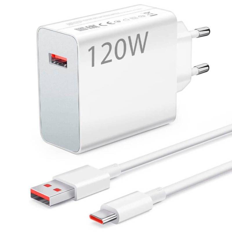 Chargeur Smartphone rapide 120W USB-A Vers USB-C - Blanc